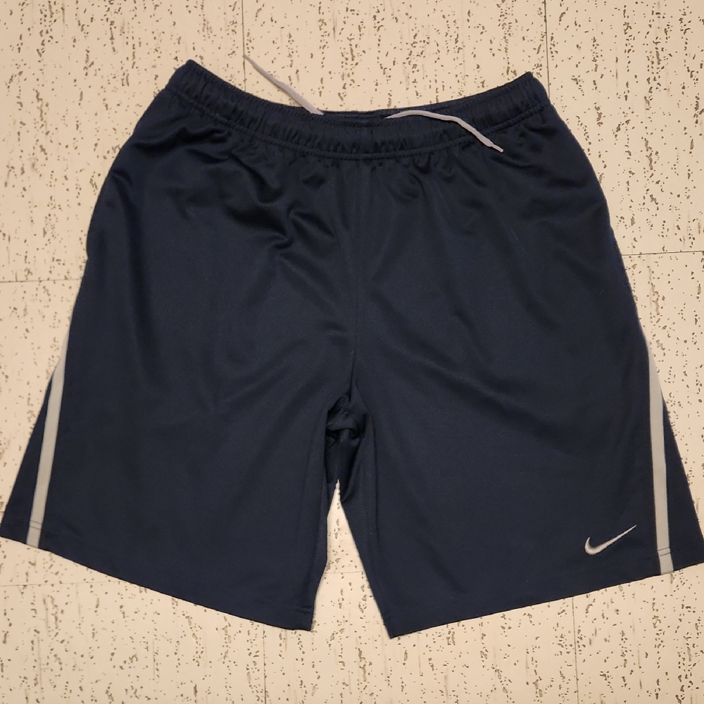 Nike Swoosh Blue Embroidered Logo Active Wear Shorts